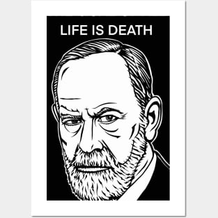 SIGMUND FREUD quote .2 - ink portrait Posters and Art